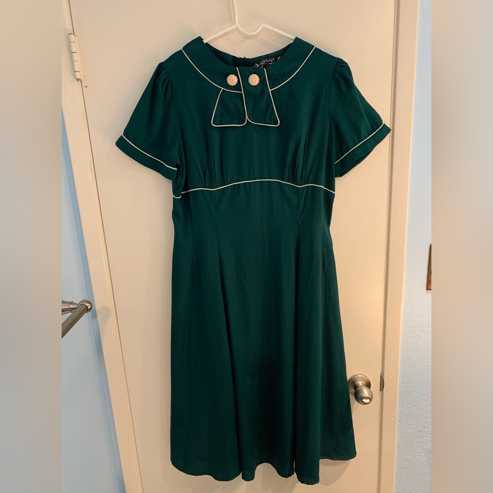 Hell Bunny Green Dress with White Accents